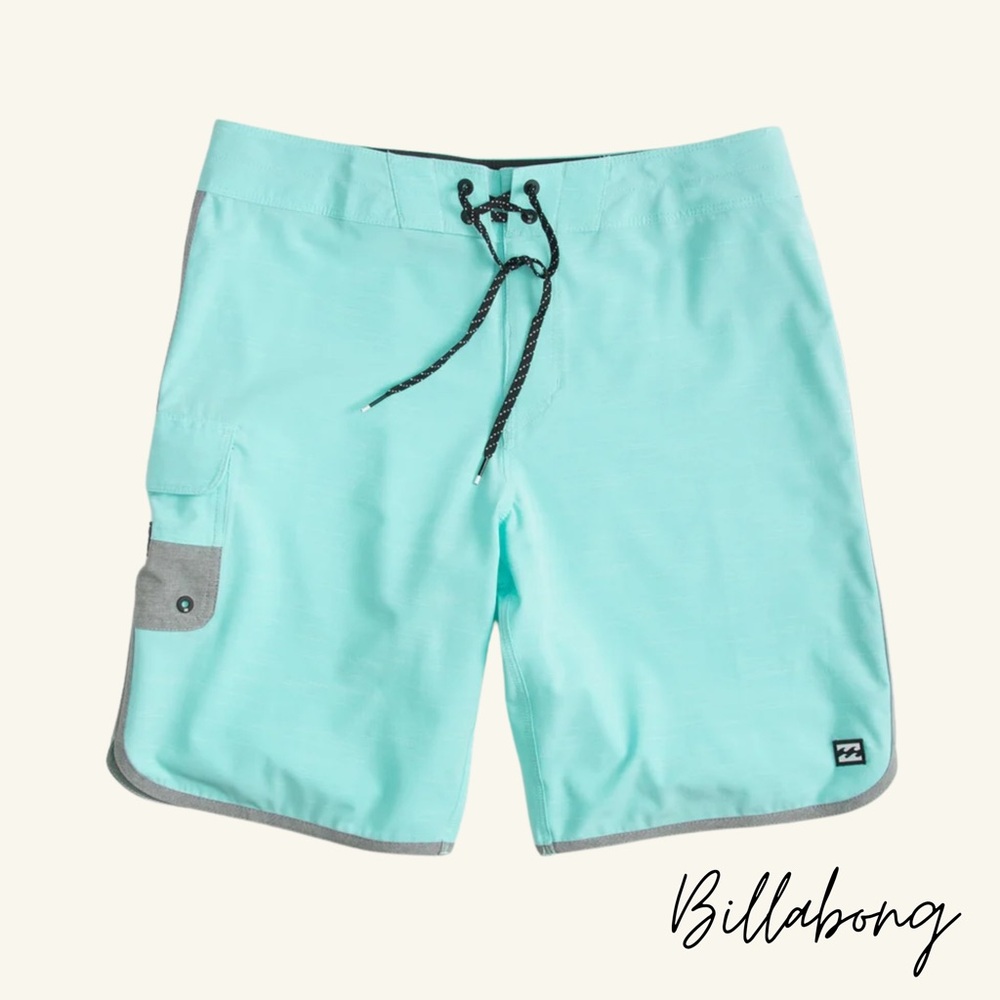 Billabong Aqua and Gray Board Shorts
